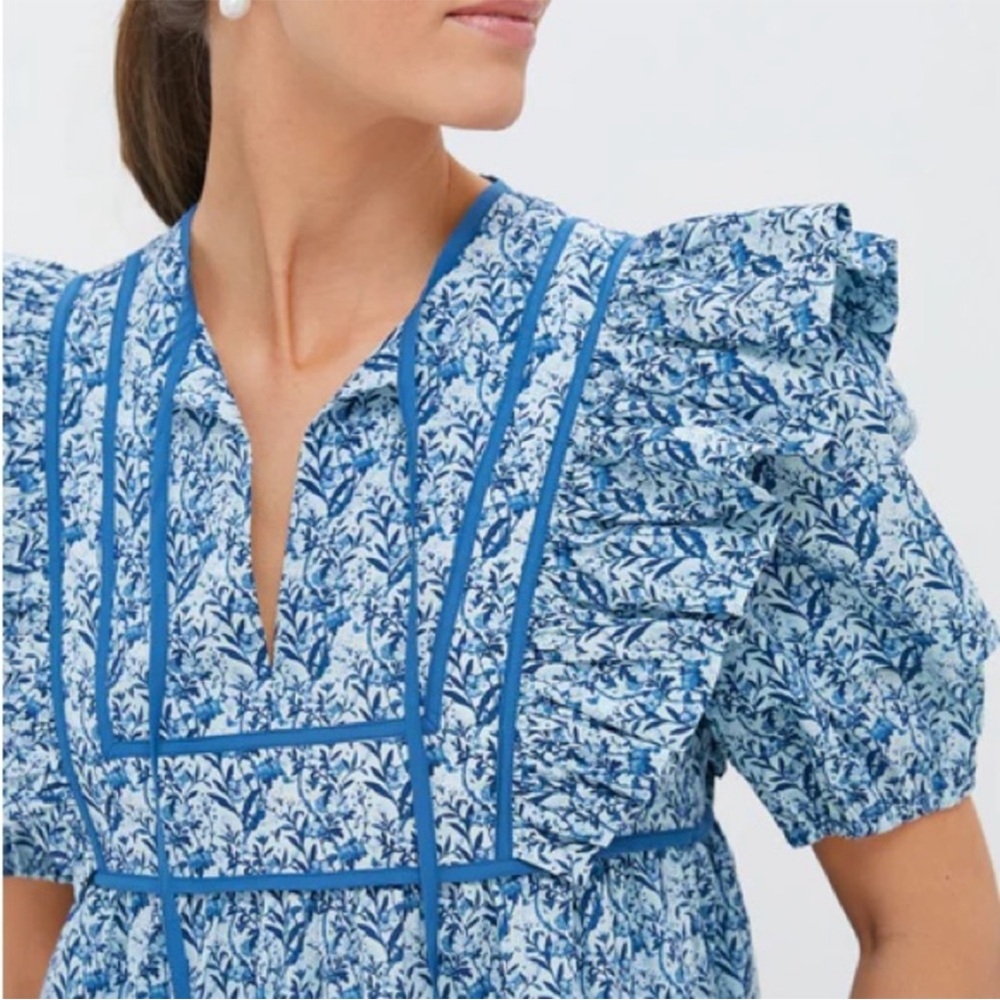 Tuckernuck Hyacinth House Blue Floral Rosalie Mini Dress
